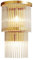 ZRBBRE Applique murale à 2 ampoules E14 en laiton doré et cristal Lampe murale en verre cristal et base dorée Lampe murale pour chevet Salon