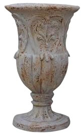VISIBLE Großer Vintage-Urnen-Pflanzgefäß, dekorativer Zement- und Faser-Blumentopf, rostbeschichtet, EIN Schiff aus Bochum aus Deutschland, Größe L (Antiquitäten, Mittelgroße)