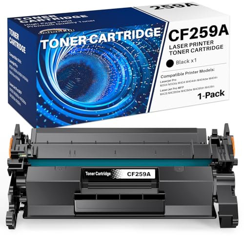 colorfly 59A CF259A Toner (Mit Chip) Kompatible für HP 59A CF259A 59X CF259X für HP Laserjet Pro M404dw M404dn M404n M304 M404 MFP M428dw M428fdw M428fdn M428 (Schwarz, 1er-Pack)