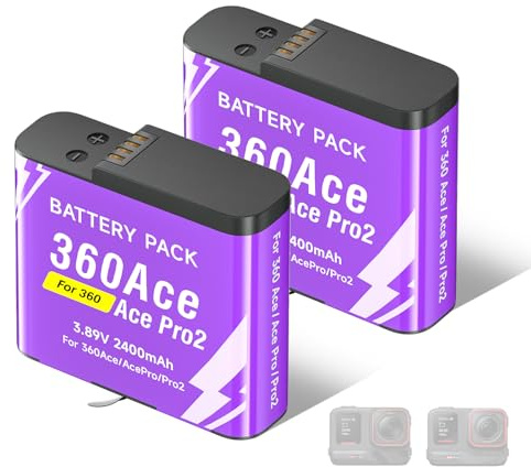 CITYORK (2 Stück) 2400mAh Akku für Insta 360 Ace / 360 Ace Pro / 360 Ace Pro 2 Kamera ErsatzAkku, Wiederaufladbare Akku-Set Sportkamera Zubehör, Lange Laufzeit, Superlange Lebensdauer Battery