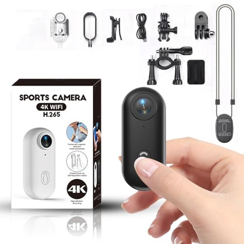 Winnes 4K Mini Wearable Body Camera,Magnetic Thumb-Sized Action Camera, EIS Stabilization,30M Waterproof Portable Underwater Camera,WiFi Hands-Free 120° Wide Angle POV Camera for Cycling,Vlog,Travel