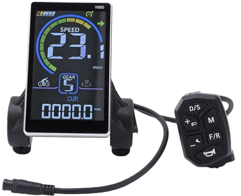 Jenivaint Elektrofahrrad-LCD-Display für Roller, Panel mit 6-poligem Anschluss, Kompatibel mit UART-Protokoll, 31,8 Mm oder 22,2 Mm Montageöffnung