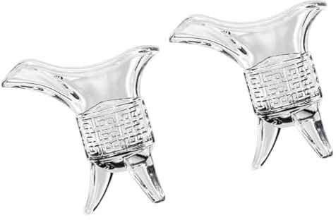 Generico Set 2 Bicchieri Stile Cinese per Bevande Spiritose, Vetro Design Elegante, Adatti per Feste e Uso Quotidiano
