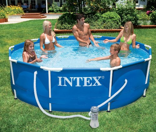 Intex Metal Frame Pool 12' x 30 Swimming Pool Above Ground 12 FT Diameter 30 Inch Deep with Filter Pump and Set Up DVD