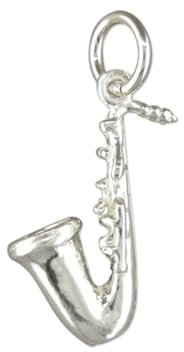 Saxophon Sterling Silber Charm .925 x 1 Saxophone Musik Charms