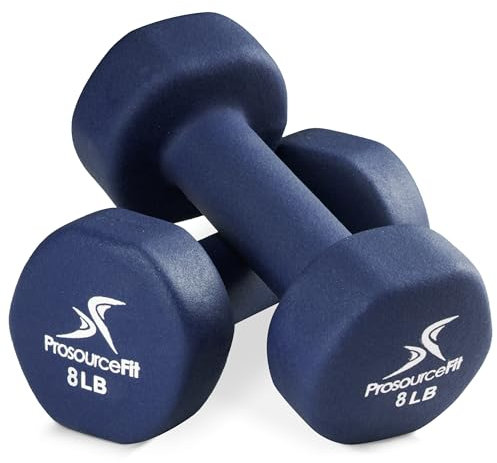 ProsourceFit Neoprene Dumbbell Coated for Non-Slip Grip, 8 lb