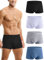 HOEREV bambou fibre slips lingerie, Pack de 4, Blanc noir bleu gris, Large