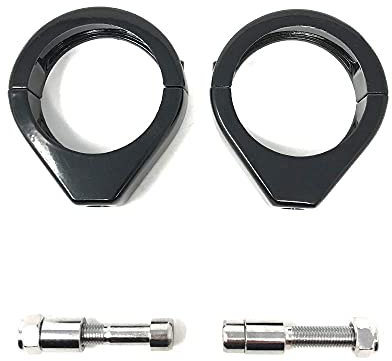 49mm Moto Indicador Recolocación Abrazaderas para Horquilla Soportes - Negro - Bueno para Custom Project Motos & Trike