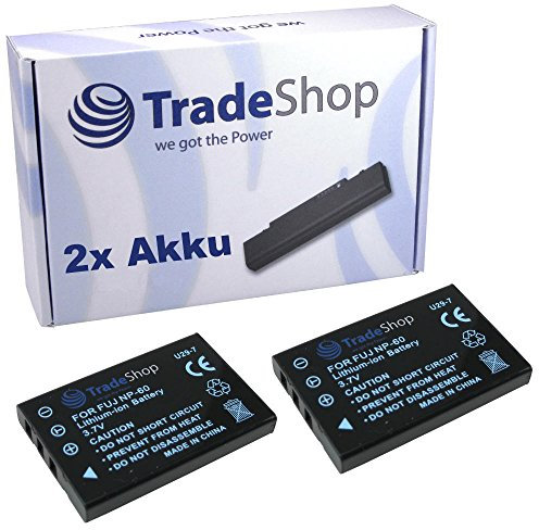 Trade-Shop 2X Kamera Li-Ion Akku 1400mAh für Minox DC 5211 Polaroid PDC 3370 Rollei DK 3000 DT 3200 DSX 410 DP 6300 Tokio DV 330 Trust 922Z Voitgländer Digital 530 630 Yakumo Mega-Image 34 37 47