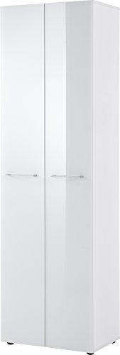 Germania Garderobenschrank GW-SCALEA, Spanplatte, Einscheiben-Sicherheitsglas, Weiß, 40 x 59 x 197 cm