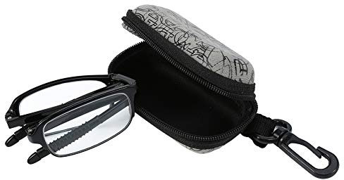 Faltbare Lesebrille, Lesebrille Faltbar, Faltbare Computer Leser Sehnhilfe mit Federscharnier für Damen und Herren Inklusive Brillenetui (schwarz 2.0)
