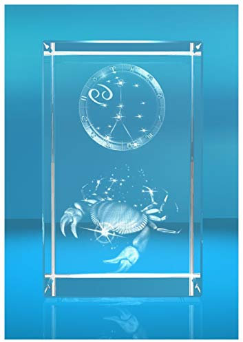 ELUNO 3D Glasquader I Sternzeichen PRO I Motiv: Krebs