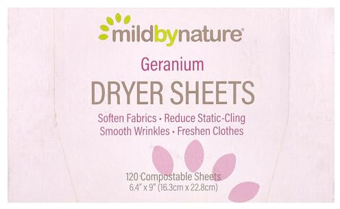 Mild By Nature Hojas para secadora, geranio, 120 hojas
