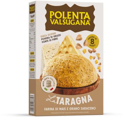 Valsugana, Polenta Taragna Rapida, Confezione da 330g, con Farina di Mais 100% Italiano e Grano Saraceno, Gusto Ricco e Intenso, Pronta in Pochi Minuti, Senza Glutine