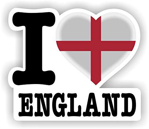 FanShirts4u - Aufkleber - I Love England - Verschiedene Größen (5 x 6 cm)