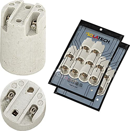 ISOLATECH 20pcs E14 douille de lampe céramique LED lampes à économie d'énergie (max.250V/4A) ampoules Accueil Cuisine Réfrigérateur Salle de bain Plafond support encastrer résistant à la chaleur