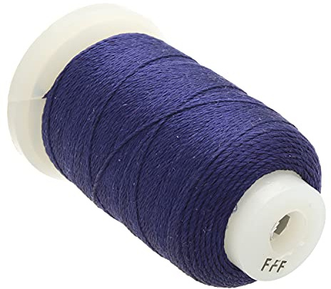 The Beadsmith Pure Silk Cord – Navy Blue, Size FFF (0.419 mm/0.0165”), 92 Yards (276 ft), 1/2-Ounce Spool