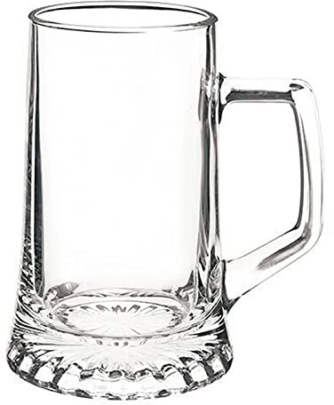 Bormioli Rocco Set 6 boccali da birra in vetro 51 cl, modello Stern, bicchieri base grossa e manico 14,9 x 9,8 cm, vetro pesante e resistente, celebrazione, festa, regalo