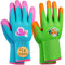 GRÜNTEK Kinder-Gartenhandschuhe mit Latex-Beschichtung – Schadstofffreie, Rutschfeste Arbeitshandschuhe für Kids, Atmungsaktiv und Bequem in Orange, Grün, Hellblau und Rosa, Gr. 4XS
