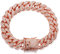 Halukakah Goldkette Herren Iced Out,Rosévergoldet 14mm Männer Armband,Goldenes,Miami Kubanische Panzerkette,18cm,Geschenk für Mann