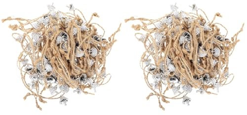 BESTonZON 200 Stück Christbaumkugeln Zubehör Weihnachtskugeln Aufhänger Kappen: Silber Cap mit Seil für Leere Kunststoffkugeln Styroporbälle Schaumkugeln DIY Basteln Weihnachtsschmuck Dekoration