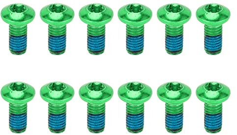 RiToEasysports 12Pcs Bike Brake Disc Screws Alloy Steel M5x10mm Bicycle Disc Brake Rotor for Mountain Bikes Road Bikes(green) Bicycles And Spare Parts Bicycles And Spare Parts