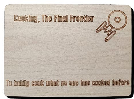 Space Star Inspired Gift IDEA Hardwood Wooden Chopping Cutting Cheese Board (24 x 17 cm Premium Hardwood)