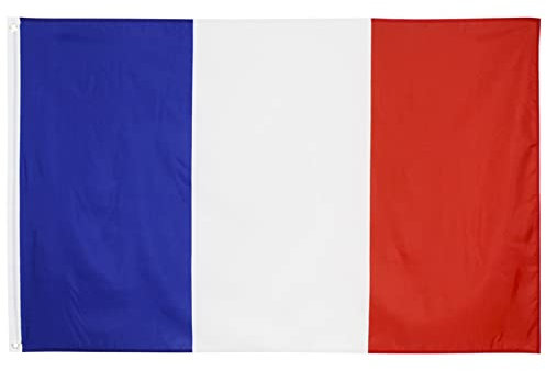 Cosymate Drapeau de la République Frankreich-Flagge, Frankreich-Flagge, 90 x 150 cm, mit Messingösen, lebendige Farben, UV-beständig, Leinwandkopf, doppelt genäht, 90 x 150 cm