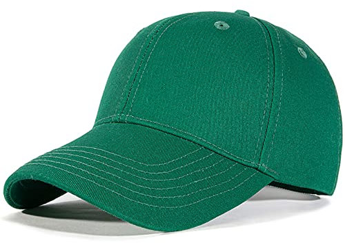 Bakicey Baseball Cap Unisex Outdoor Baseball Cap Kappe Baumwolle Baseball Mützen Erwachsenen Casual Reine Farbe Baseboard Baseballkappe Verstellbar Baseball Cap Kappe Damen Herren (Dunkelgrün)