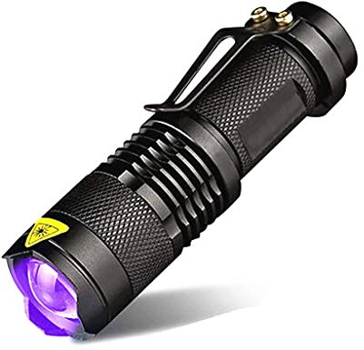 HMTE LED Ultraviolet Flashlight, Ultraviolet Flashlight With Zoom Function, Mini Ultraviolet Black Light Flashlight