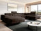 Moderno Ecksofa mit Schlaffunktion und Bettkasten VARBERG - Sofa mit Robusten Überzug - Schlafcouch U-Form - Modern Couch - 72x345x205 cm - Rechts Braun