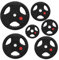 Strongway® Weight Plates Discs for Barbell Bar - 1 Inch (1) / 25mm Hole - Rubber Coated Cast Iron Weights – Tri Grip - Range of Weights and Sizes 2.5KG 5KG 10KG 15KG 20KG (2.5KG X 4)