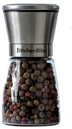 KitchenBliss Professional Salt and Pepper Grinder – Premium Stainless Steel Salt and Pepper Shaker with Ceramic Spice Grinder Mill for Adjustable Coarseness