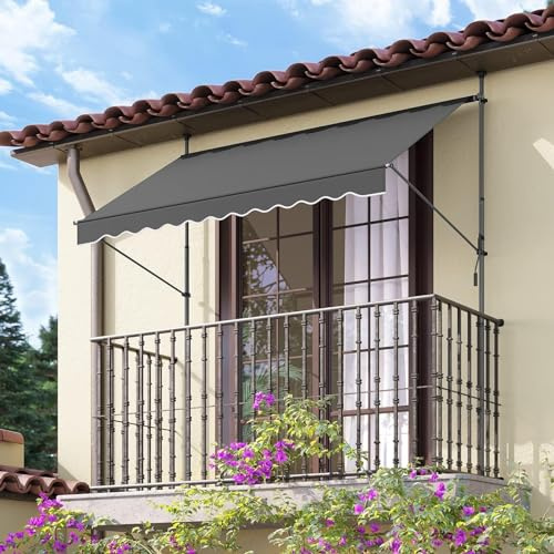 Retractable Awning Shade，Adjustable Balcony Awning,Folding Manual Awning，Free Standing Sun Shade,Garden Shelter Canopy with Hand Crank，for Patio Outdoor Shade Canopy ( Color : F , Size : W3m(118.11in)