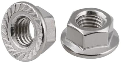 NORAZE 5/2 Uds M8x1.0 M10x1.0 M10x1.25 M12x1.25 M12x1.5 Tuerca Hexagonal de Rosca Fina Tuerca Hexagonal Dentada Contratuercas de Bloqueo (Color : Silver, Size : M10x1.25 5pcs)