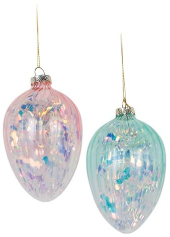 PRETYZOOM 2St Glas-Ei-Anhänger Osterparty-Geschenkartikel Osterdekoration Ei Osterfüller rosa Geschenke das Geschenk Osteranhänger Osterei Eier Ornament Türhänger Requisiten Dekorationen