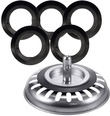 YHIJSR 5 Piezas Junta de Fregadero de Cocina, arandela de Goma de Filtro de Cesta, reemplazo de Goma de Filtro, Junta de tapón de Fregadero, Junta de Goma para Filtro de Tapa