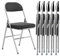 Chleby 6 Set Bequemer Klappstuhl Küche Leder Klappstühle Besucherstuhl mit Dickes Kissen Klappbare Esszimmerstühle sind geeignet für Küche, drinnen, draußen, Konferenzraum Schwarz