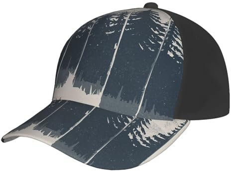 ESASAM Wilderness Fox Art Curved Brim Baseball Cap - Gedrucktes Design - Leicht und Atmungsaktiv Sportmütze Verstellbare Kappe Outdoor Cap Sommer Cap Casual Cap Unisex Cap Schwarz, Schwarz ,