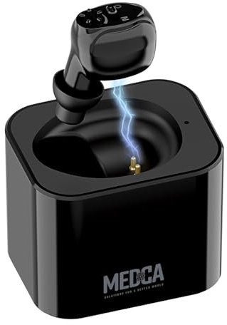 Apparecchio acustico digitale ricaricabile - Amplificatore acustico HD Sound per adulti e anziani con base di ricarica, riduzione intelligente del rumore - Unità di assistenza acustica singola per ore