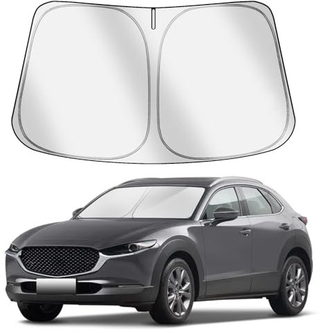 VAWIT Parasol para parabrisas de coche compatible con Maz-da CX-30 2019-2024, accesorios plegables para ventana que bloquean los rayos UV y el calor solar