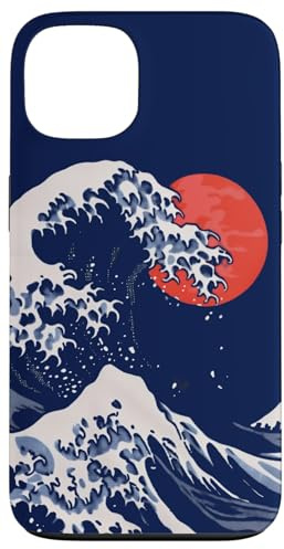 Sunset Waves Beach Abstract Vintage Japanese Style Case for iPhone 13