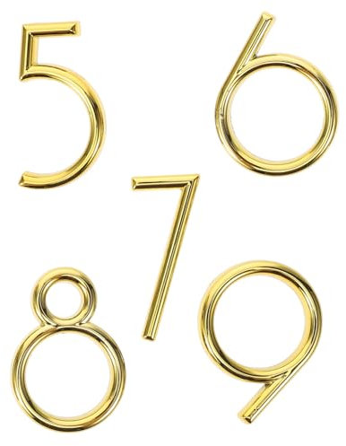 Uonlytech 5pcs Self-adhesive House Numbers Material for Mailboxes Doors and Signs Easy Installation Modern Design for Hotels and Apartments