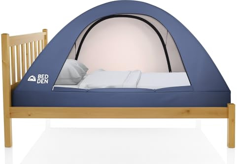 Bed Höhle – Faltbares Sichtschutz-Zelt, Doppelbett, XL (201,9 cm L x 95 cm B x 88,9 cm H), Pop-Up-College-Schlafsaal, Kinder, gemütlicher Schlaf