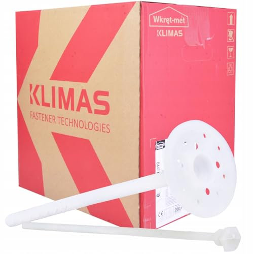 Lot de 200 supports d'isolation avec longue zone d'écartement pour chevilles d'isolation en polystyrène (blanc, 10 x 160 mm/200 pièces)