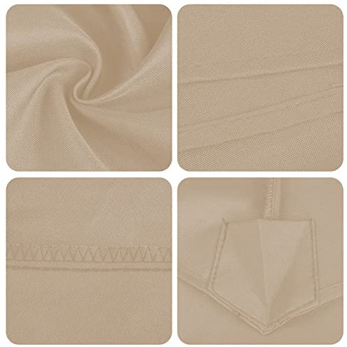 Toldo de repuesto para sombrilla de mesa al aire libre, tela anti ultravioleta para sombrilla de 2,7 m con 8 varillas (beige)