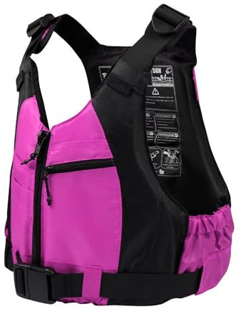 Owntop Aiuti per La Galleggiabilità per Adulti, Giubbotto Galleggiante Regolabile 50N Unisex, Gilet da Nuoto con Tasche, Giacca da Nuoto per SUP Kayak Pesca Canoa a Vela - Rosa M/L