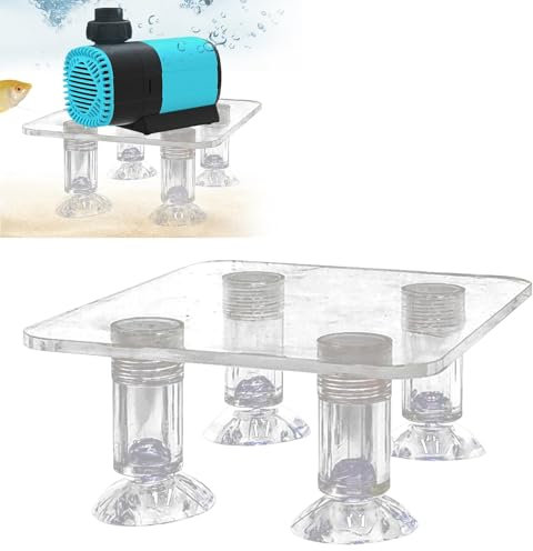 Qzdtue Shockproof Water Pump Stand, Transparent Pump Stand, Aquarium Pump Holder, Pond Pump Accessories, Water Tank Pump Stand 4.72 x 3.94 x 1.77 inches for Ponds, Fish Tank and Water Tank