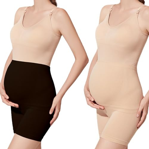 XFSRG Culotte de Sécurité Maternité Femme Culotte de Grossesse Réglable Haute Taille Shorts de Sécurité Enceintes Élastique Pantalon de Court Été sous-vêtement