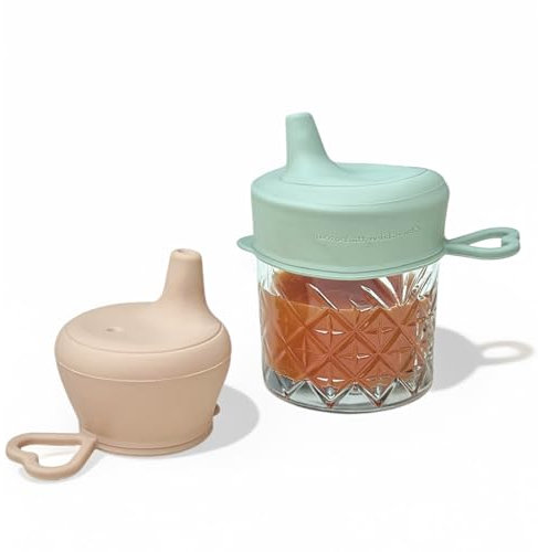 verschüttmichnicht Flexibler Trinkaufsatz Schnabel Trinklernbecher aus Silikon für Babys und Kinder (Sage)